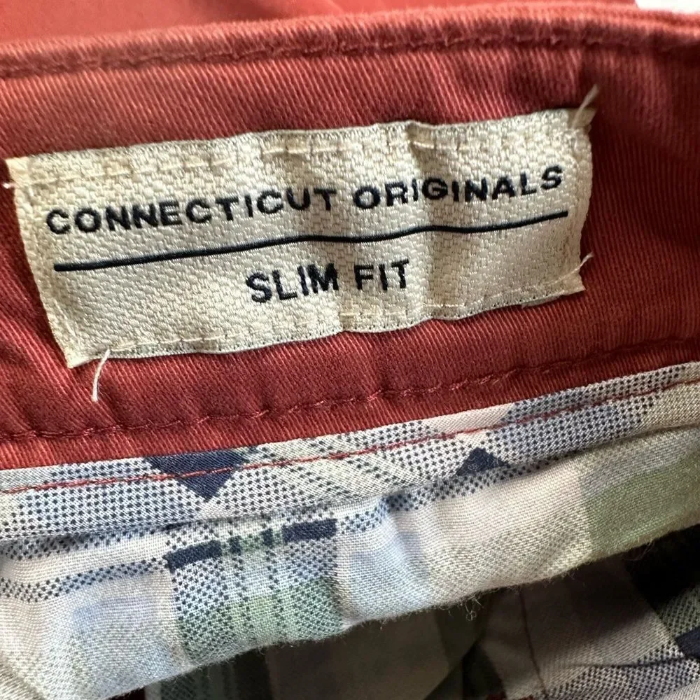 NWT Tailor Vintage Men’s Canyon Red Flat Front Casual Chino Pants - Size 38x34